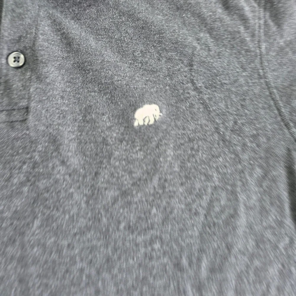 Banana Republic Polo Shirt Mens XL Gray Cotton Pique Elephant Logo Preppy